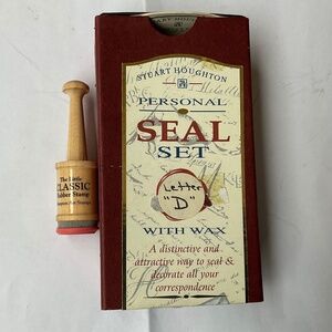 Stuart Houghton Personal Wax Seal Kit Letter "D" (NIB) plus Rubber “D” Ink Stamp